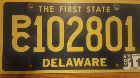 delaware black license plate